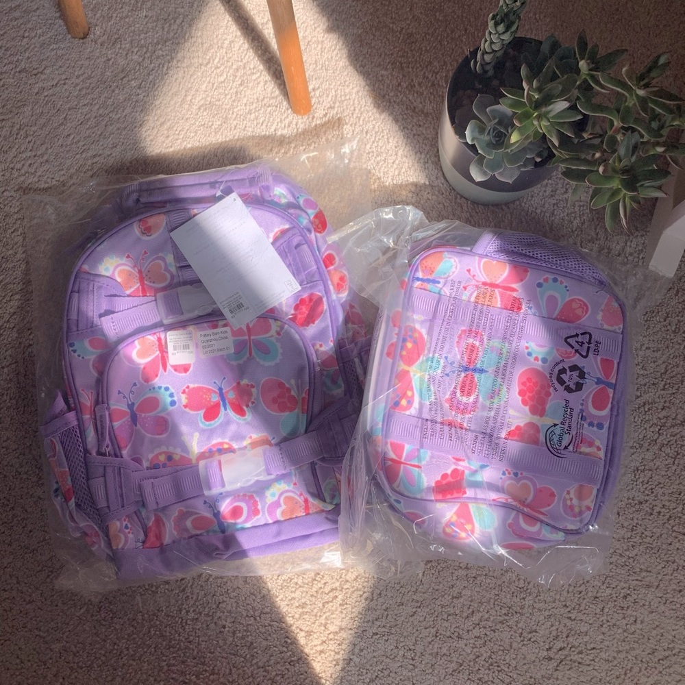 Pottery Barn Small Backpack w/matching lunchbox